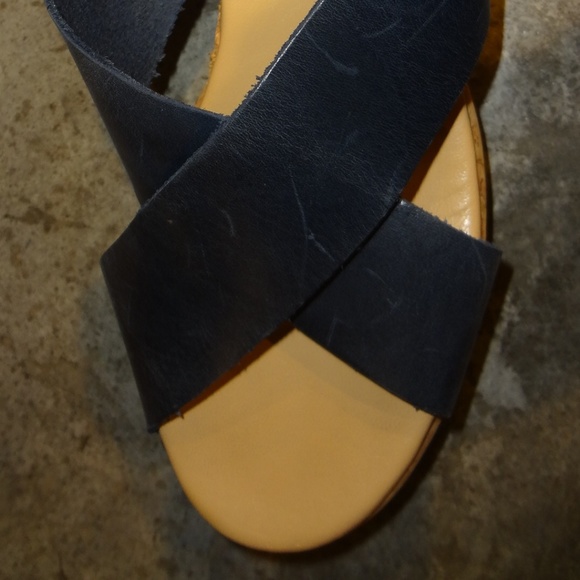 Andre Assous Blue Brook Sandals Leather & Cork 8 - Picture 6 of 8